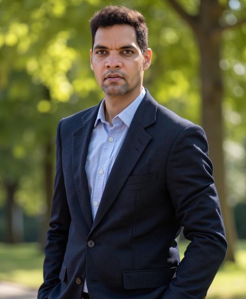 Portrait, navy blazer